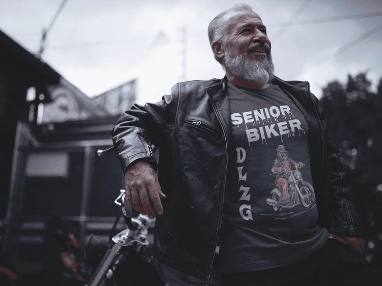 DLzG Senior Biker T-Shirt Herren Bio-Baumwolle Schwarz