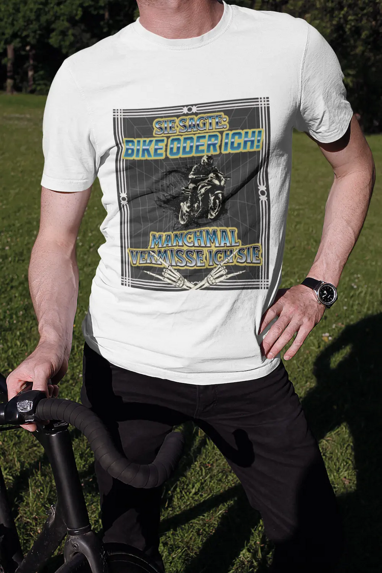 Sie sagte Bike oder ich T-Shirt Weiß Biobaumwolle Herren
