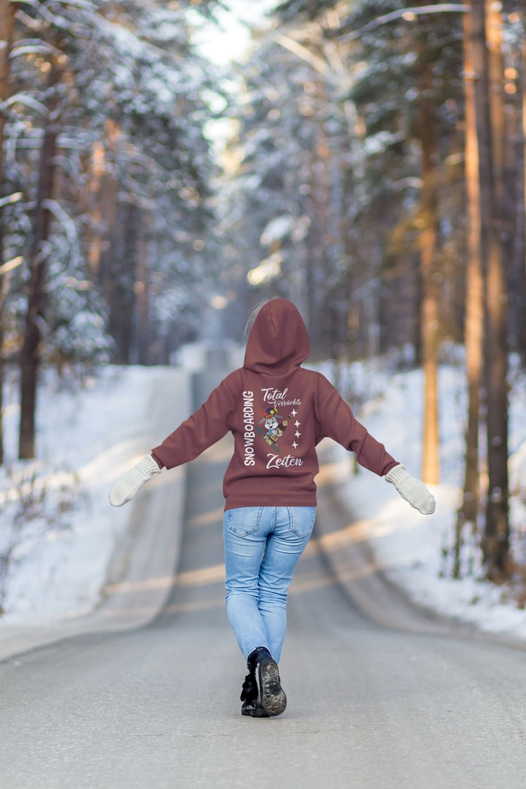 T-Shirt, Hoodies & Co- Aufdruck - SNOWBOARDING - VERRÜCKTE ZEITEN Comic Hase mit 