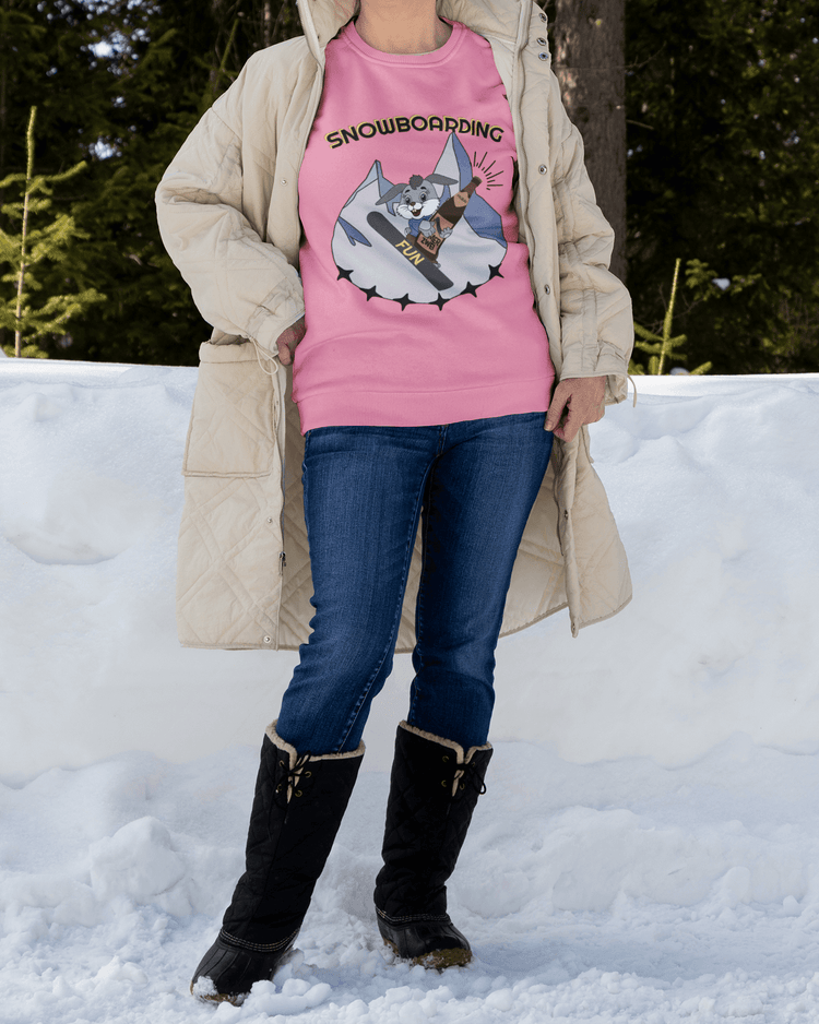 Shirt, Hoodies & Co mit dem Aufdruck - SNOWBOARDER  Hase mit Bierflasche schwarze Schrift