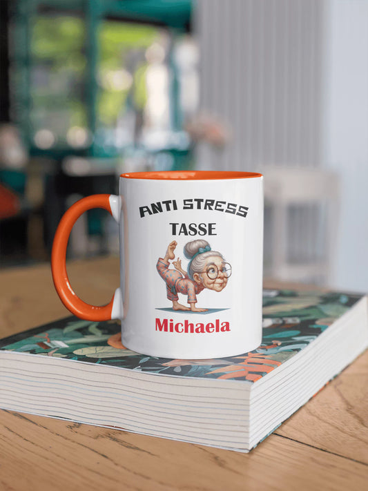 Anti Stress Tasse - personalisierbare Tasse zweifarbig