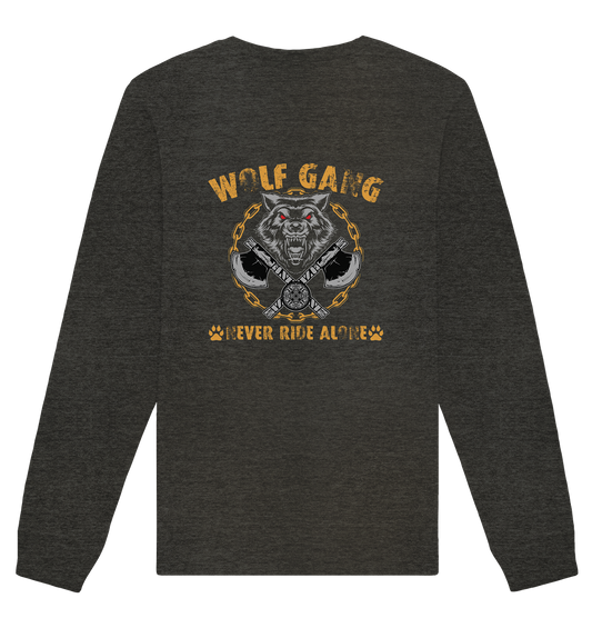 Wolfgang - NEVER RIDE ALONE - Rückseiten Druck  Organic Basic Unisex Sweatshirt