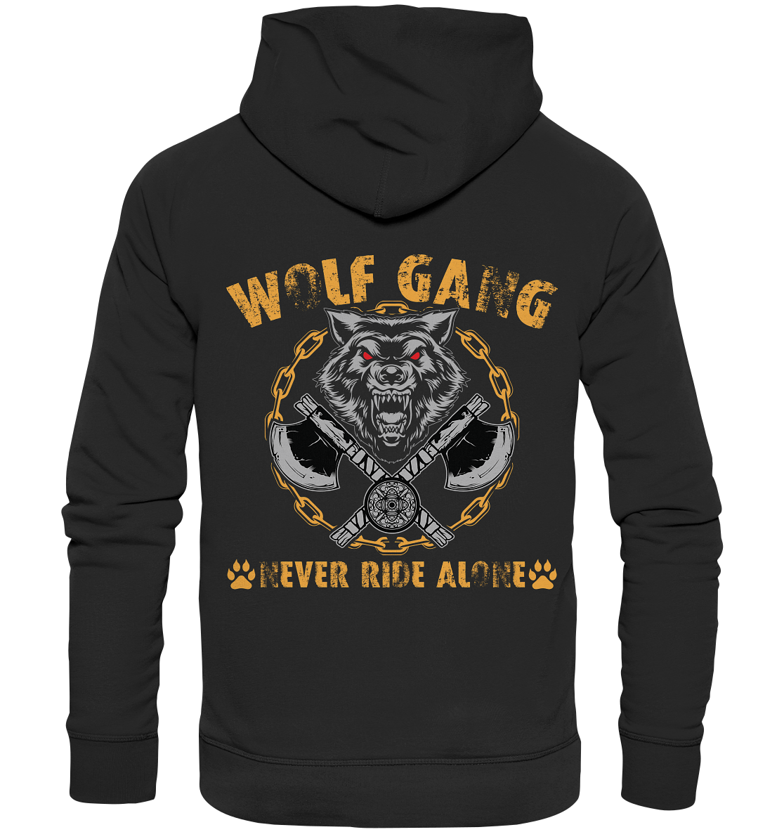 Wolfgang- NEVER RIDE ALONE - Organic Hoodie