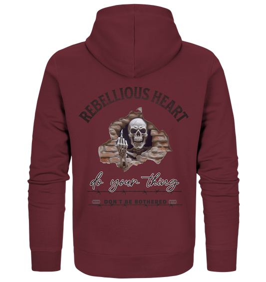 Rebellisches Herz Skull - Organic Zipper