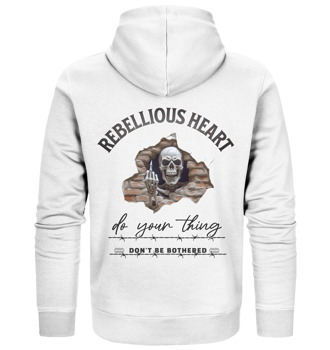 Rebellisches Herz Skull - Organic Zipper