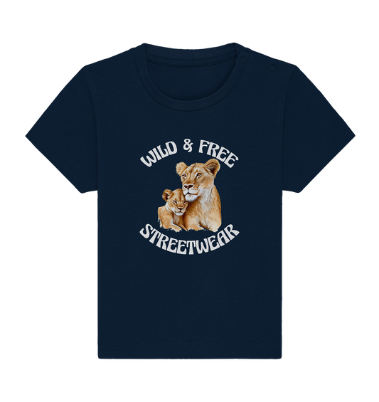 WILD & FREE NO 11 LION FAMILY  - STREETWEAR - STATEMENT   - Baby Organic Shirt