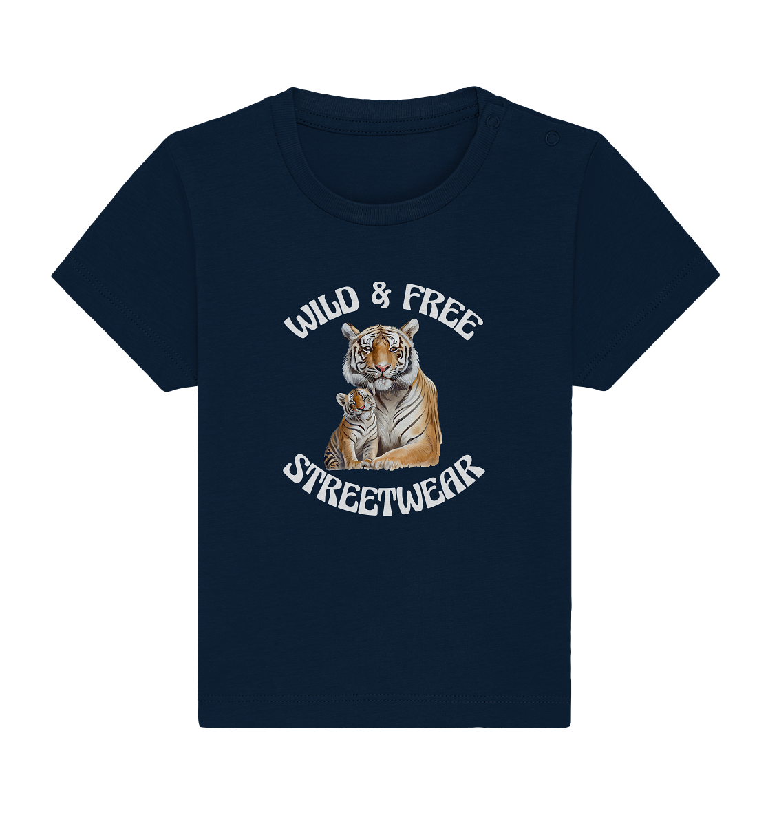 WILD & FREE NO 14 TIGER FAMILY  - STREETWEAR - STATEMENT  - Baby Organic Shirt