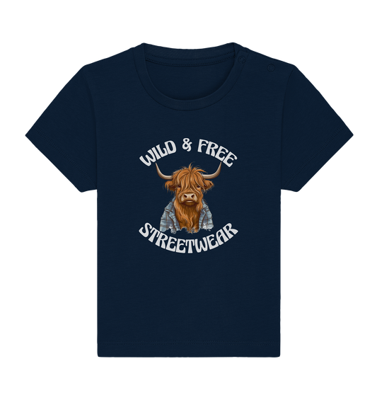 WILD & FREE NO 9 HIGHLAND COW II - STREETWEAR - STATEMENT  - Baby Organic Shirt