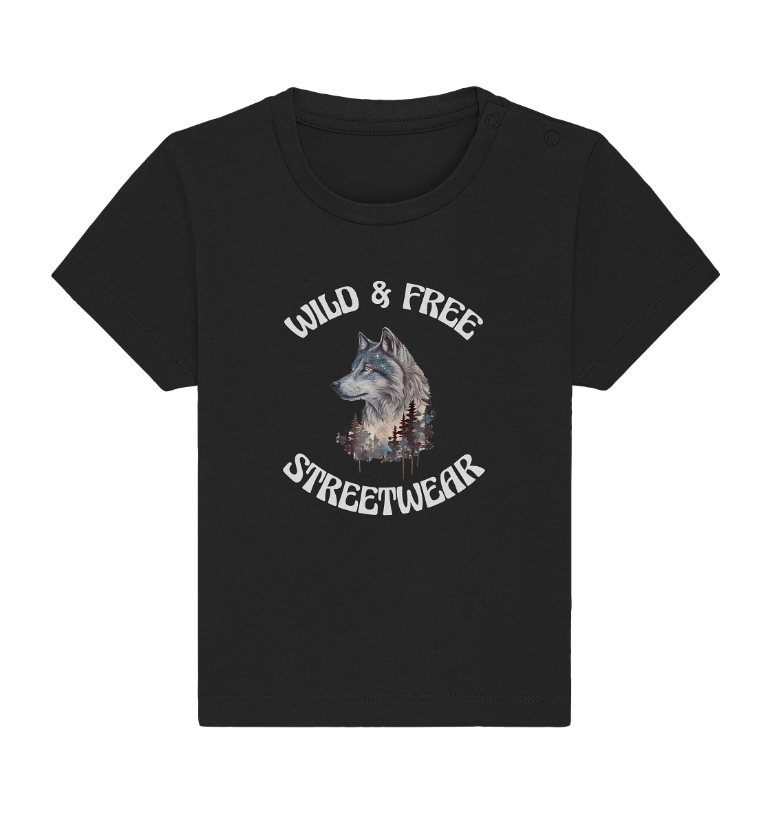 WILD & FREE NO 3 WOLF STREETWEAR - STATEMENT - Baby Organic Shirt