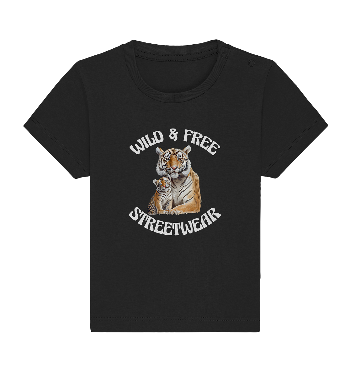 WILD & FREE NO 14 TIGER FAMILY  - STREETWEAR - STATEMENT  - Baby Organic Shirt