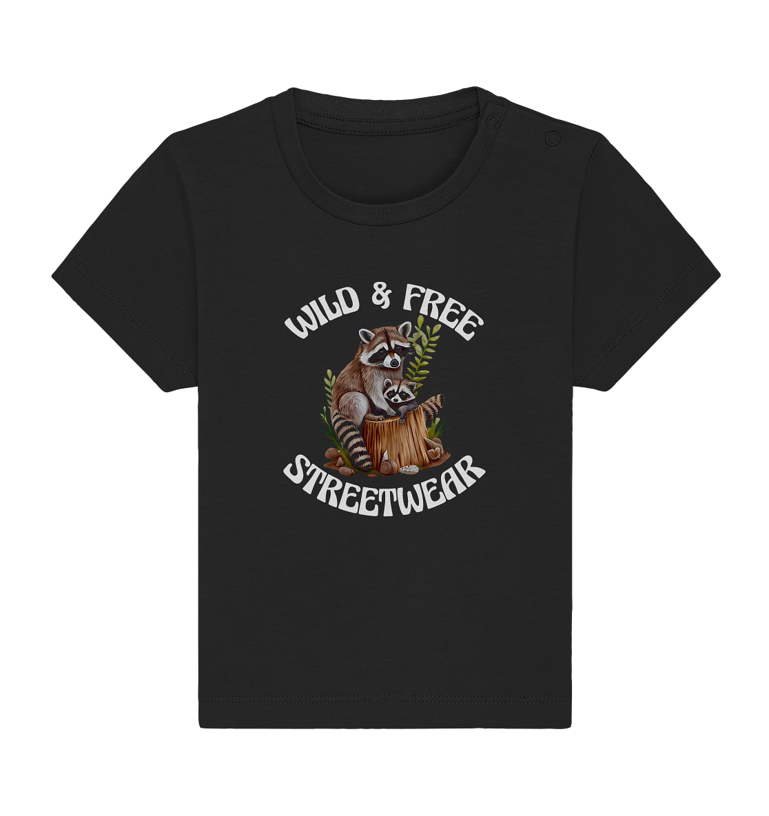 WILD & FREE NO 16 RACOON FAMILY  - STREETWEAR - STATEMENT  - Baby Organic Shirt