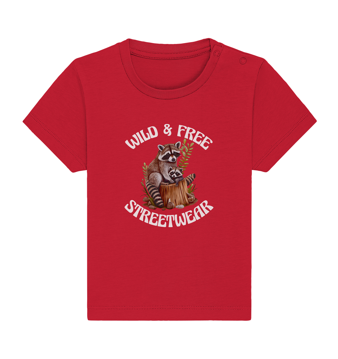 WILD & FREE NO 16 RACOON FAMILY  - STREETWEAR - STATEMENT  - Baby Organic Shirt