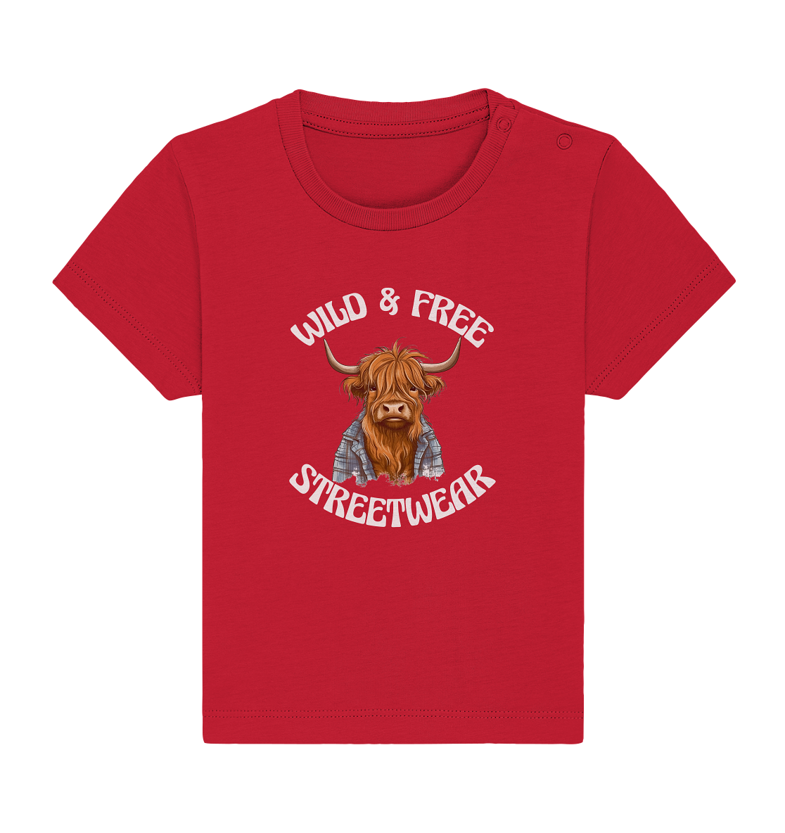 WILD & FREE NO 9 HIGHLAND COW II - STREETWEAR - STATEMENT  - Baby Organic Shirt