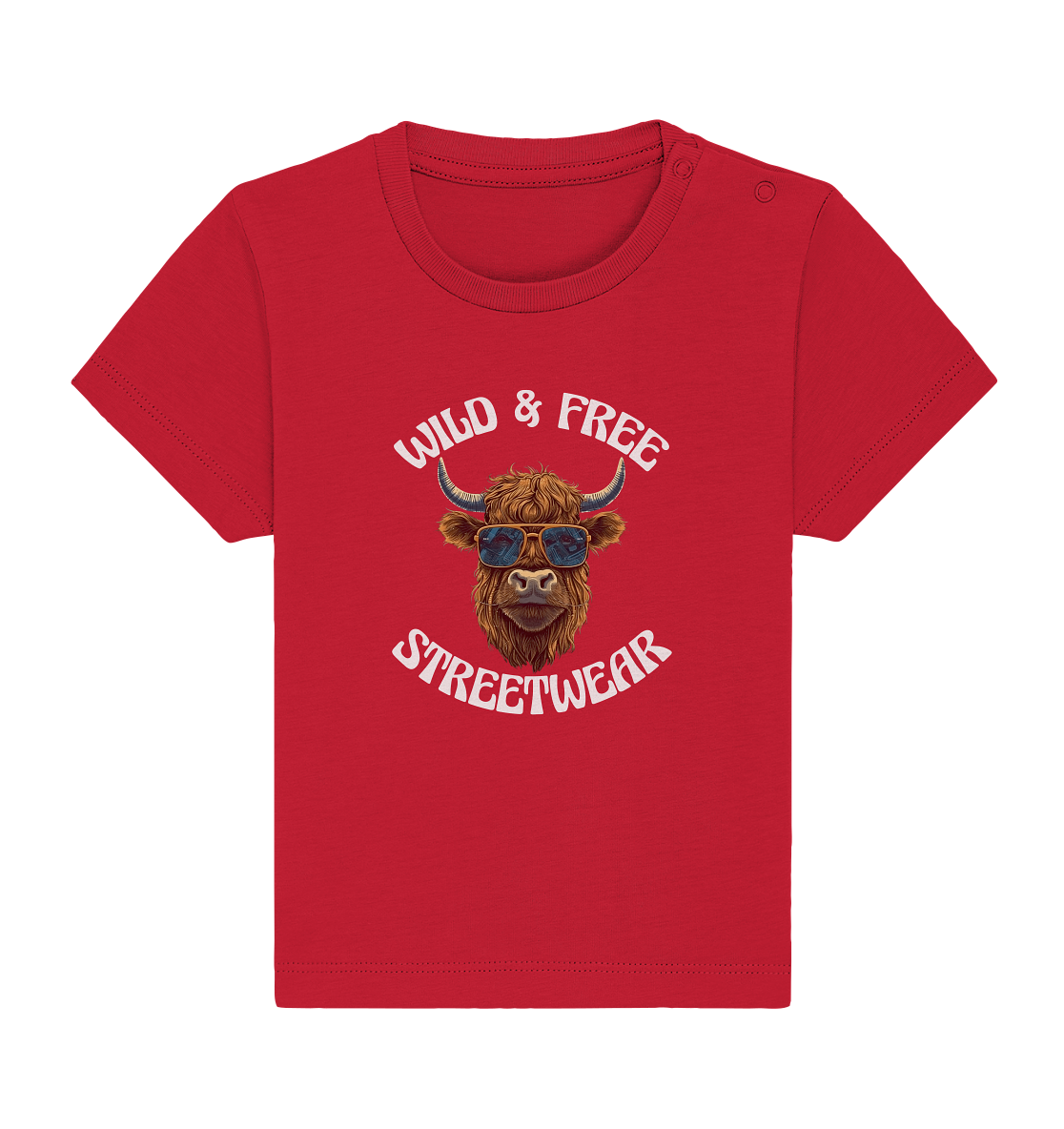 WILD & FREE NO 2 HIGHLAND COW STREETWEAR - STATEMENT - Baby Organic Shirt