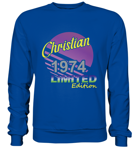 Christian Limited Edition 1974 Geburtstag Jahrgang 1974 Männer   - Basic Sweatshirt