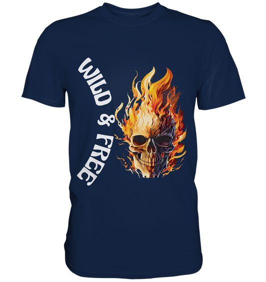 T-Shirt- Wild & Free Skull- cooles für jeden Look- Classic Shirt