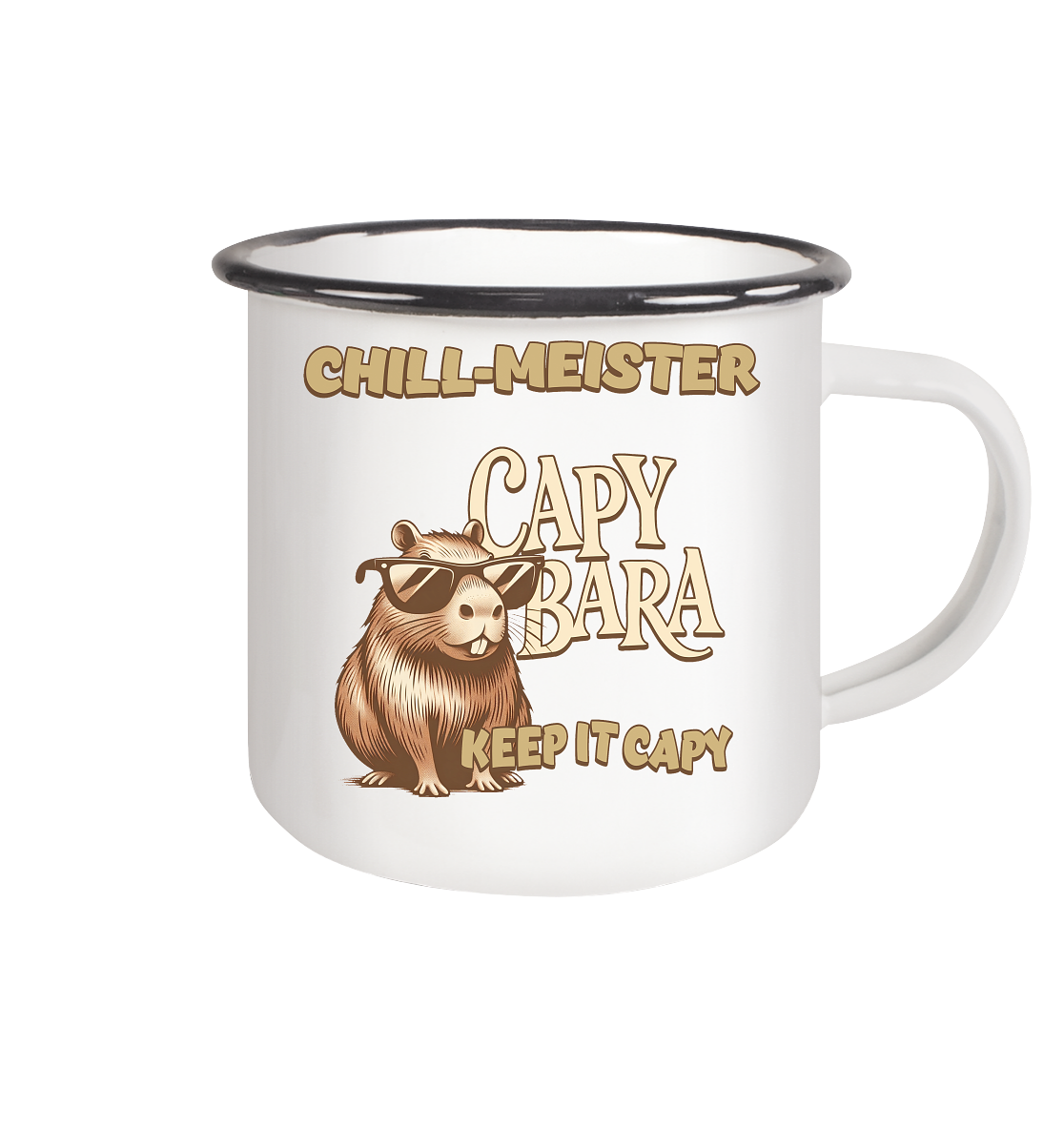 Capybara Tasse mit Keep it Capy Spruch – Hochwertiges Geschenk für Wasserschwein Fans.