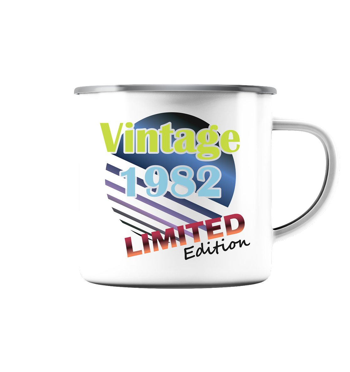 Jahrgang 1982- Tassen Limited Edition - Vintage - Emaille Tasse (Silber)