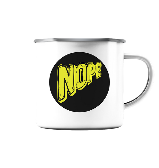 NOPE NO 1 - Emaille Tasse (Silber)