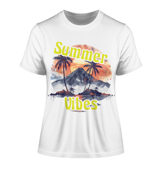 Sommer Shirt - Summer Vibes  - Fitted Ladies Organic Shirt