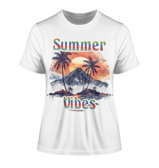 Summer Vibes - Sommer Shirts - Fitted Ladies Organic Shirt