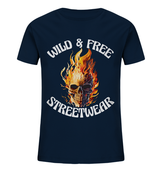 WILD & FREE NO 8 SKULL II - STREETWEAR - STATEMENT  - Kids Organic Shirt