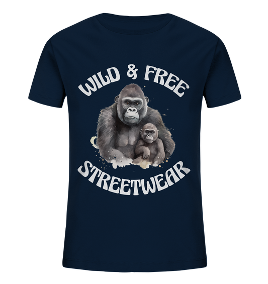 WILD & FREE NO 15 GORILLA FAMILY  - STREETWEAR - STATEMENT  - Kids Organic Shirt