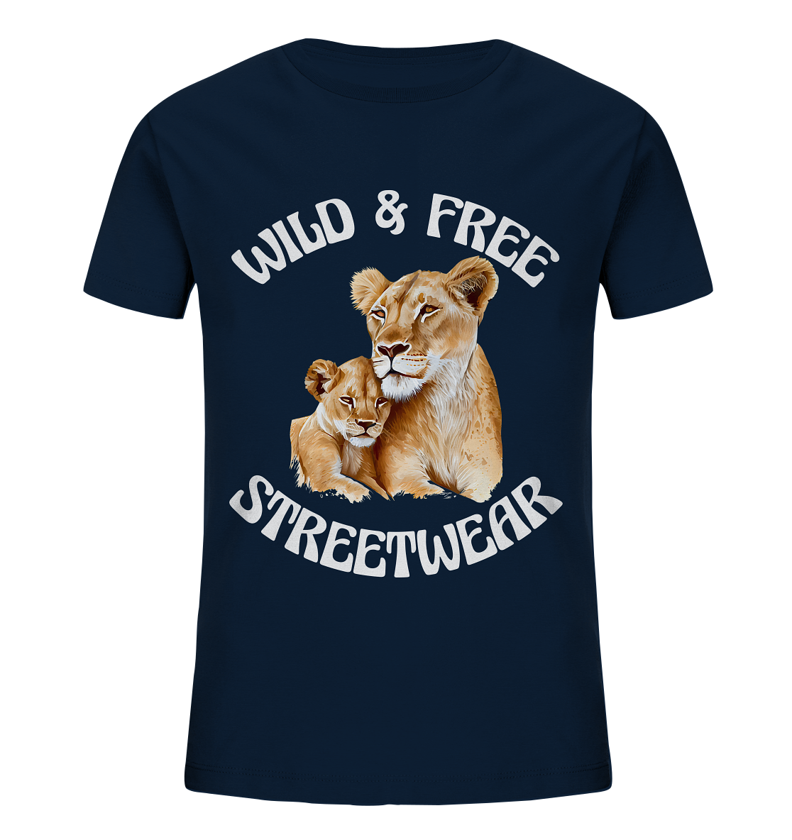 WILD & FREE NO 11 LION FAMILY  - STREETWEAR - STATEMENT   - Kids Organic Shirt