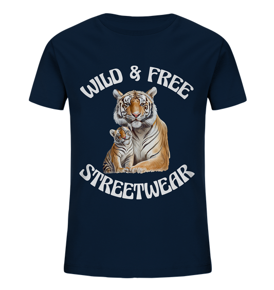 WILD & FREE NO 14 TIGER FAMILY  - STREETWEAR - STATEMENT  - Kids Organic Shirt