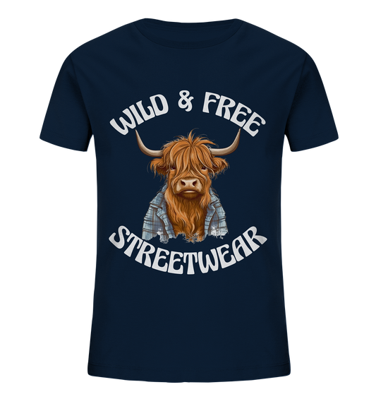 WILD & FREE NO 9 HIGHLAND COW II - STREETWEAR - STATEMENT  - Kids Organic Shirt