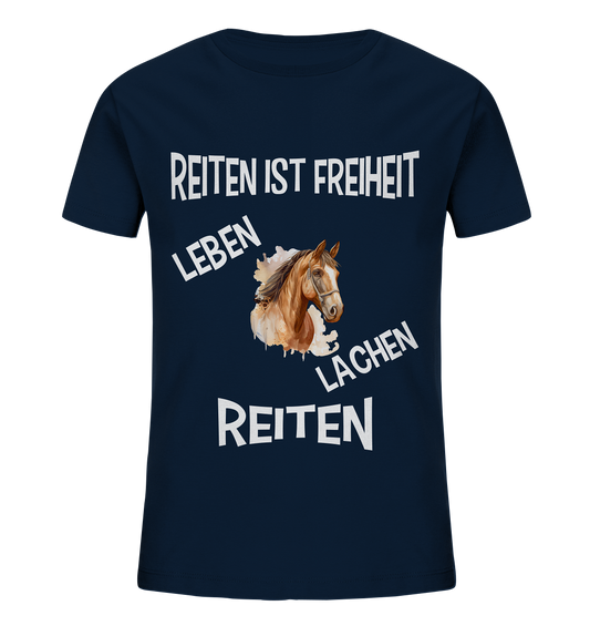 REITEN IST FREIHEIT - STREETWEAR FÜR REITER UND PFERDELIEBHABER - Kids Organic Shirt