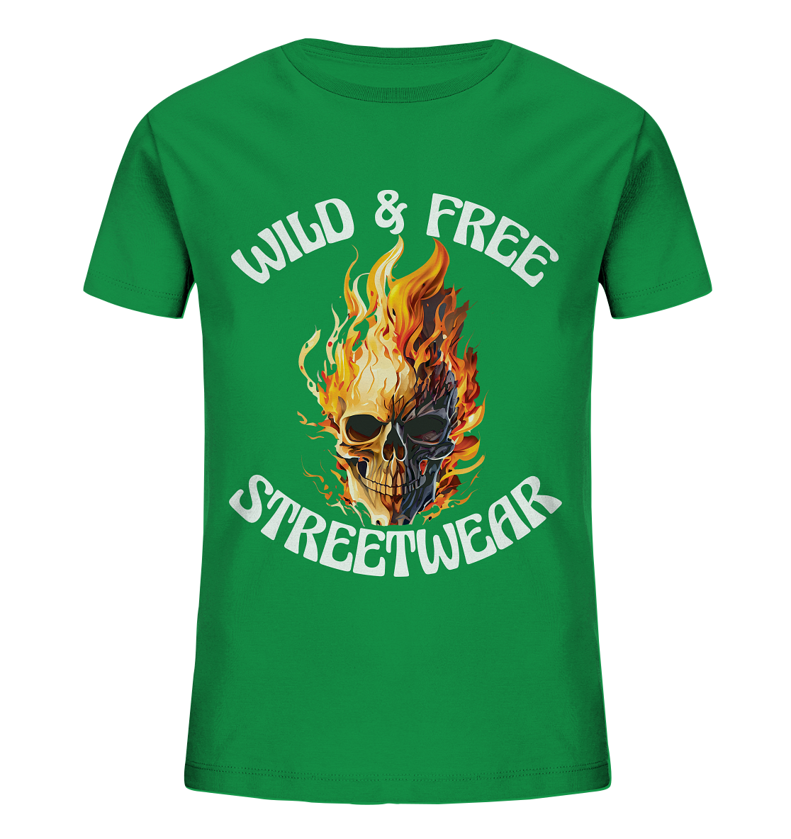 WILD & FREE NO 8 SKULL II - STREETWEAR - STATEMENT  - Kids Organic Shirt