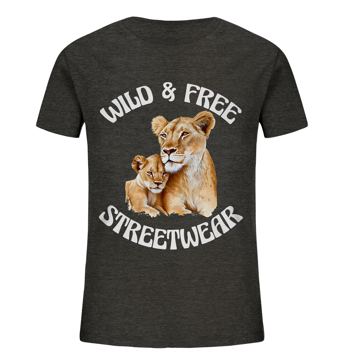 WILD & FREE NO 11 LION FAMILY  - STREETWEAR - STATEMENT   - Kids Organic Shirt