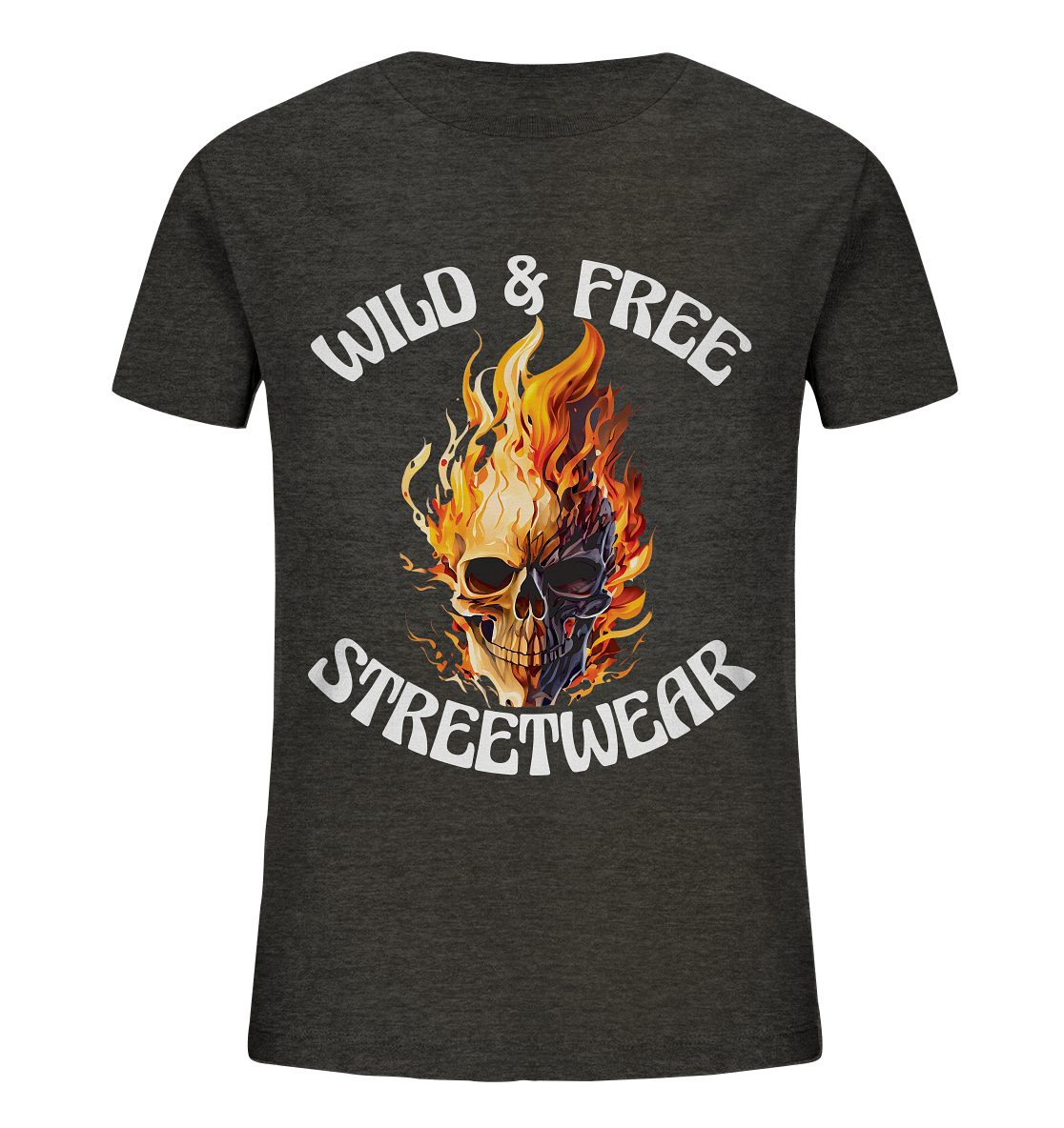 WILD & FREE NO 8 SKULL II - STREETWEAR - STATEMENT  - Kids Organic Shirt