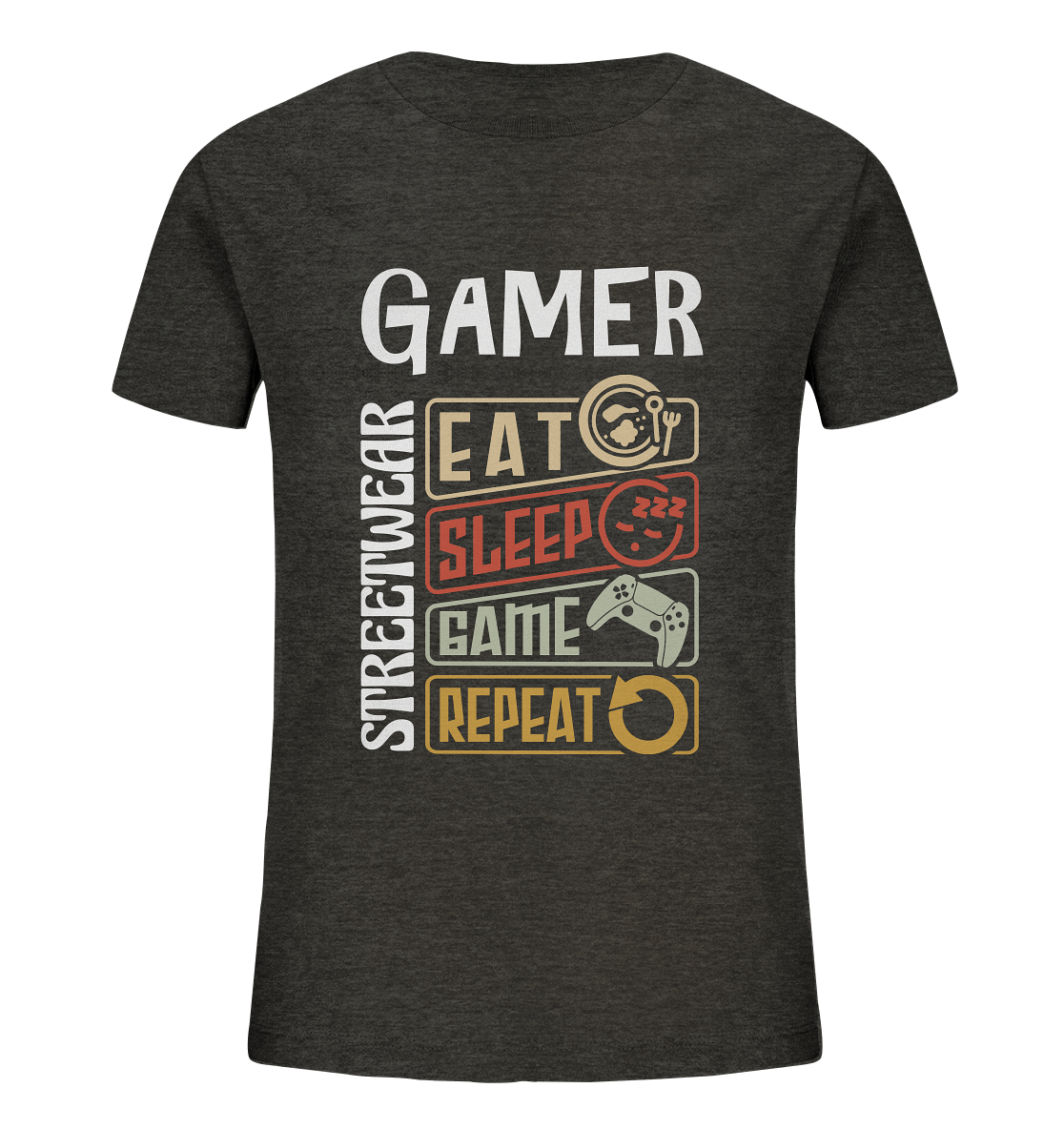 GAMER STREETWEAR - EAT - SLEEP STATEMENT - Kids Organic Shirt