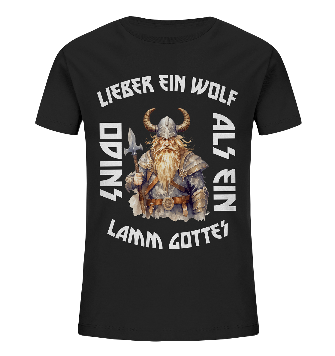 LIEBER EIN WOLF ODINS NO 3  - STREETWEAR - STATEMENT     - Kids Organic Shirt