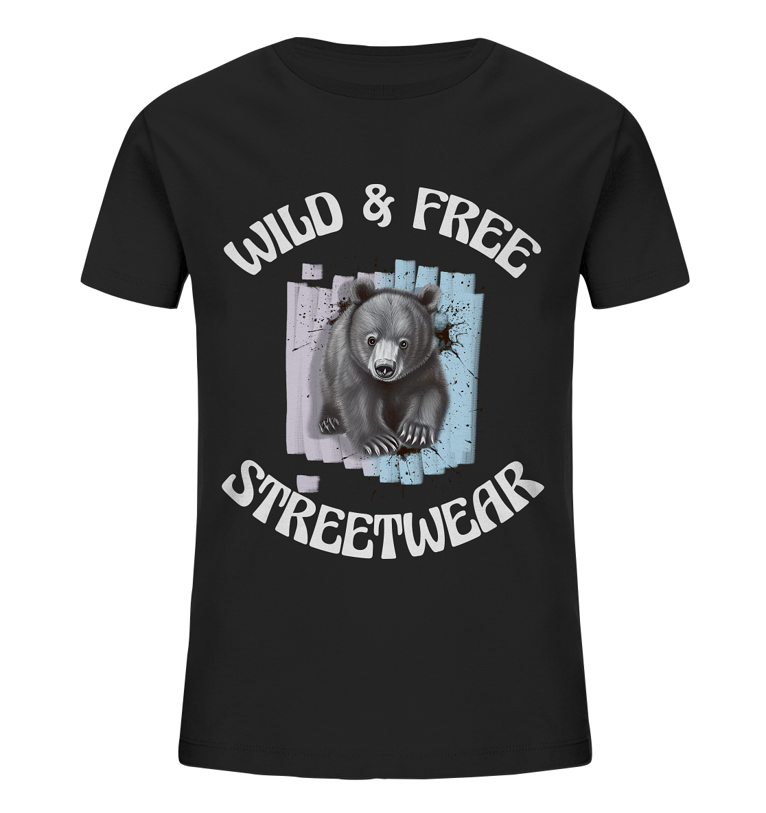 WILD & FREE NO 7 BABY BEAR - STREETWEAR - STATEMENT  - Kids Organic Shirt