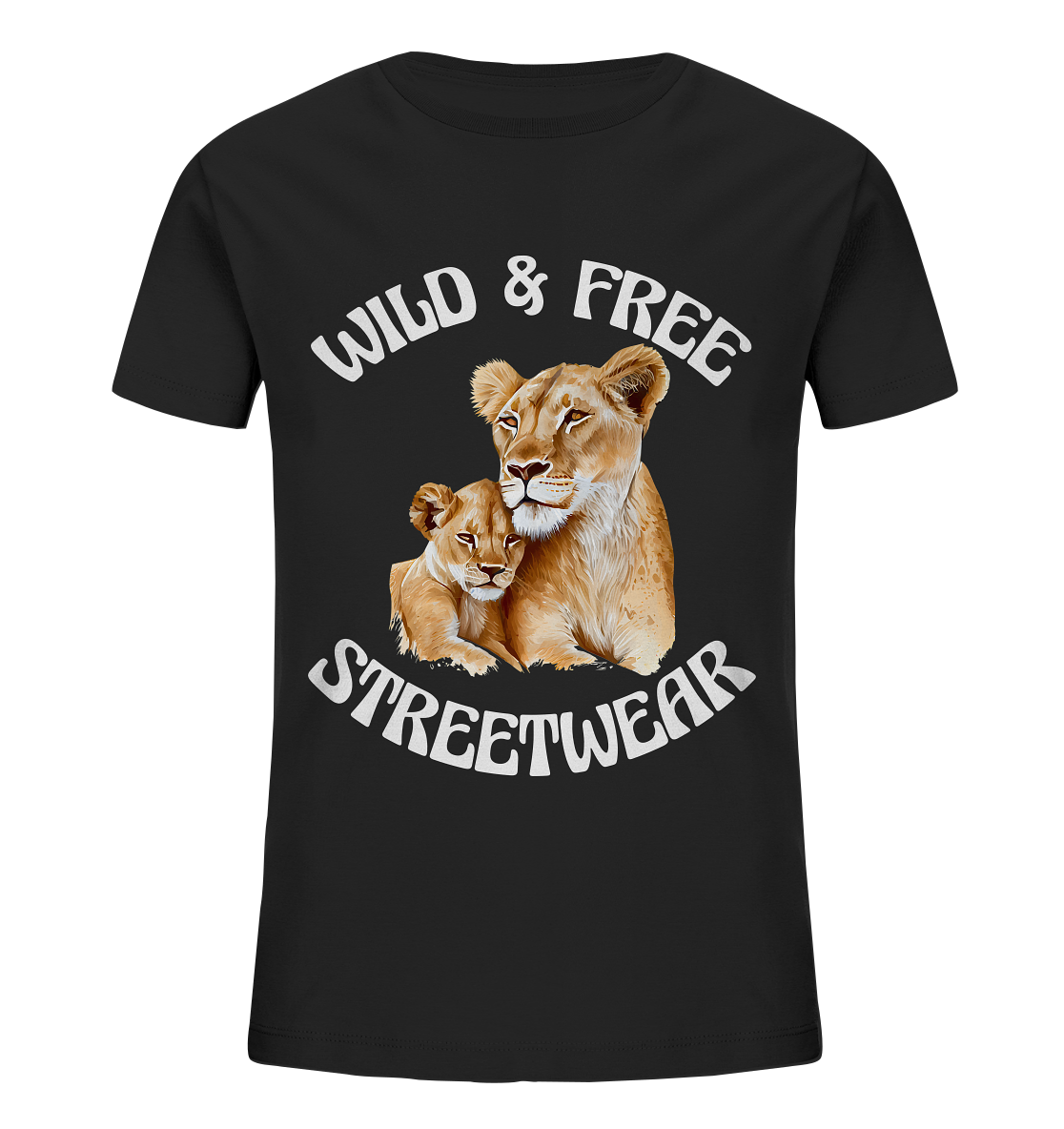 WILD & FREE NO 11 LION FAMILY  - STREETWEAR - STATEMENT   - Kids Organic Shirt