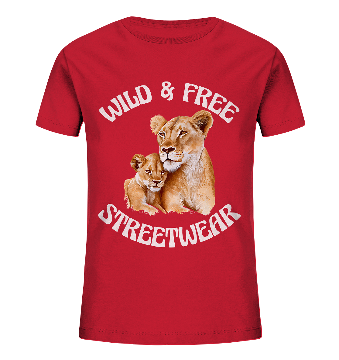 WILD & FREE NO 11 LION FAMILY  - STREETWEAR - STATEMENT   - Kids Organic Shirt