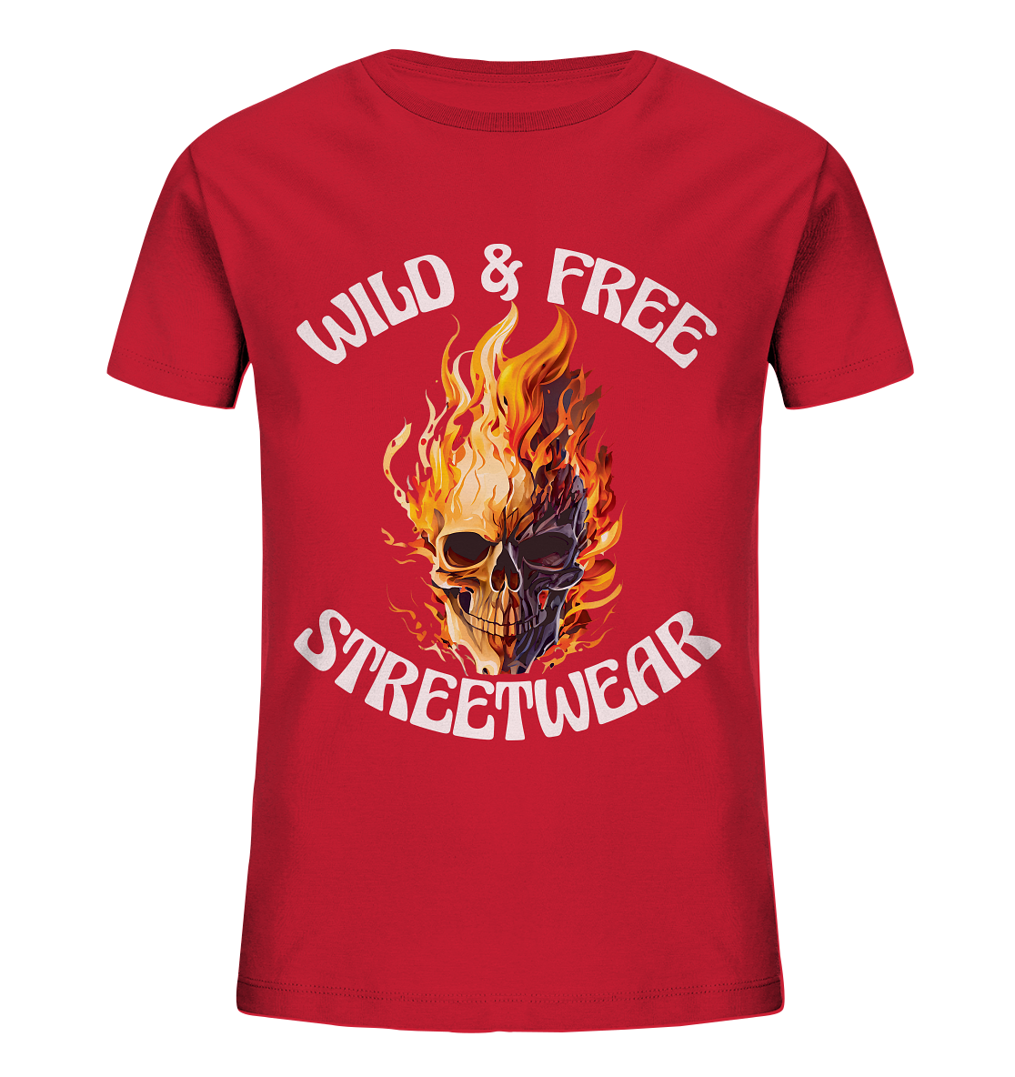 WILD & FREE NO 8 SKULL II - STREETWEAR - STATEMENT  - Kids Organic Shirt