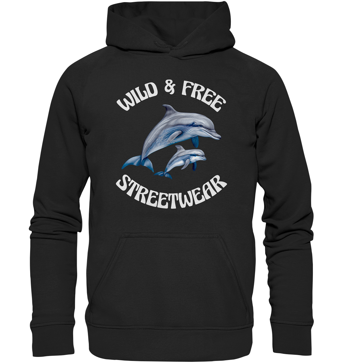 WILD & FREE NO 10 DOLPHIN FAMILY  - STREETWEAR - STATEMENT   - Kids Premium Hoodie