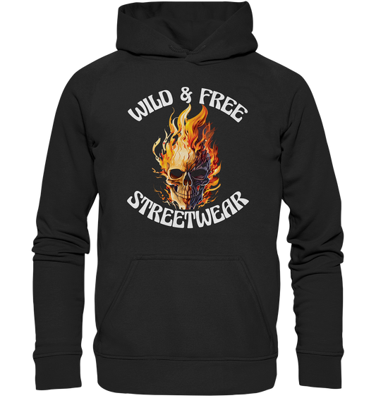 WILD & FREE NO 8 SKULL II - STREETWEAR - STATEMENT  - Kids Premium Hoodie