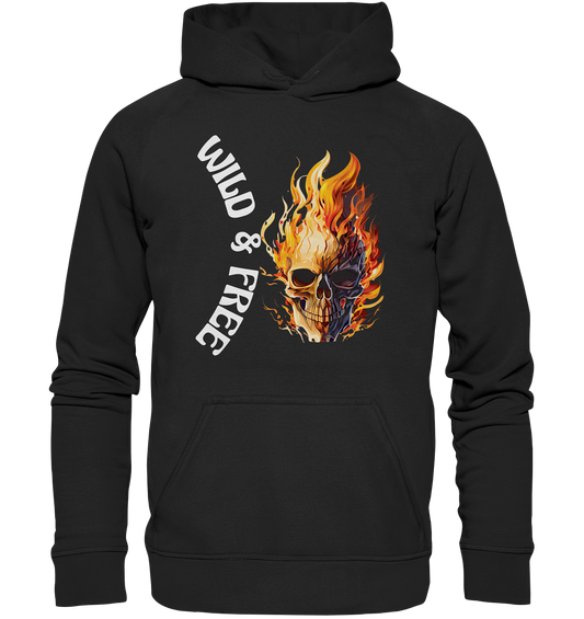 Kids Premium Hoodie- Wild & Free Skull- das coole Basic für jeden Look