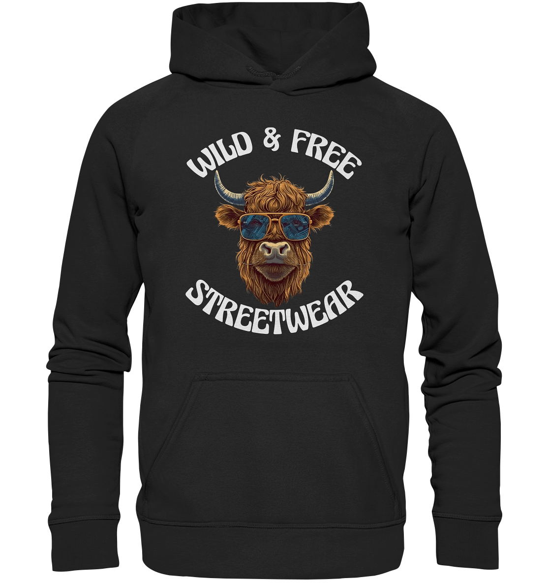 WILD & FREE NO 2 HIGHLAND COW STREETWEAR - STATEMENT - Kids Premium Hoodie