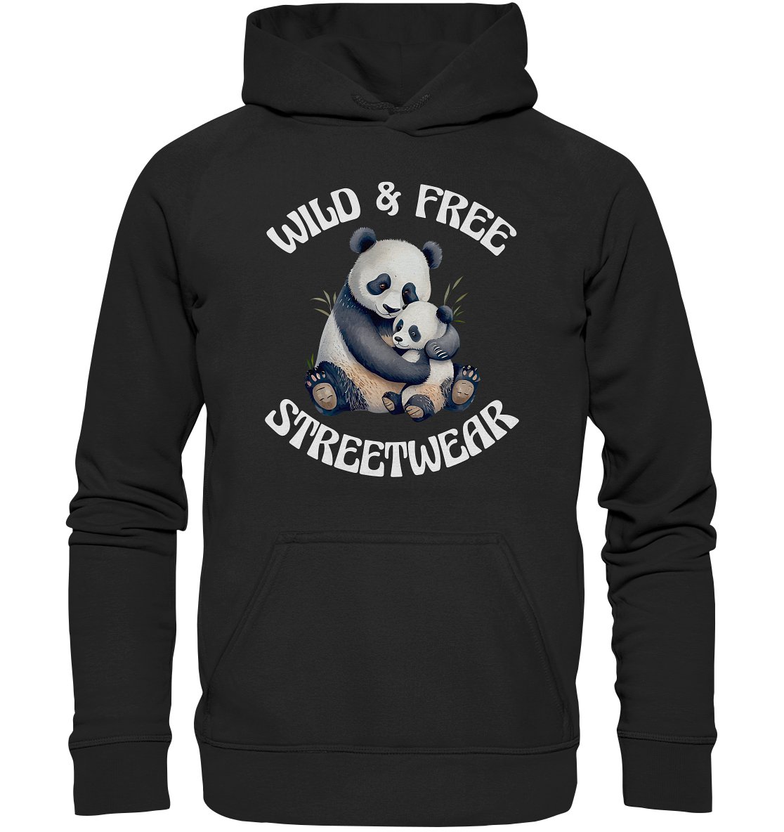 WILD & FREE NO 12 PANDA FAMILY  - STREETWEAR - STATEMENT    - Kids Premium Hoodie