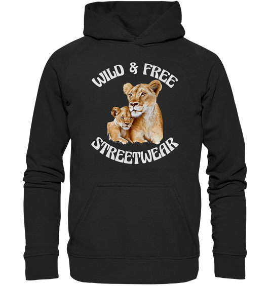 WILD & FREE NO 11 LION FAMILY  - STREETWEAR - STATEMENT   - Kids Premium Hoodie