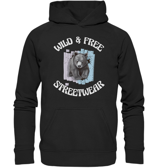 WILD & FREE NO 7 BABY BEAR - STREETWEAR - STATEMENT  - Kids Premium Hoodie