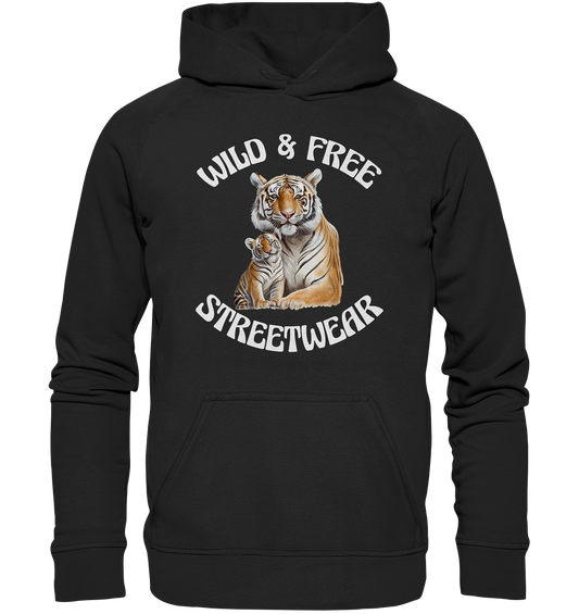 WILD & FREE NO 14 TIGER FAMILY  - STREETWEAR - STATEMENT  - Kids Premium Hoodie