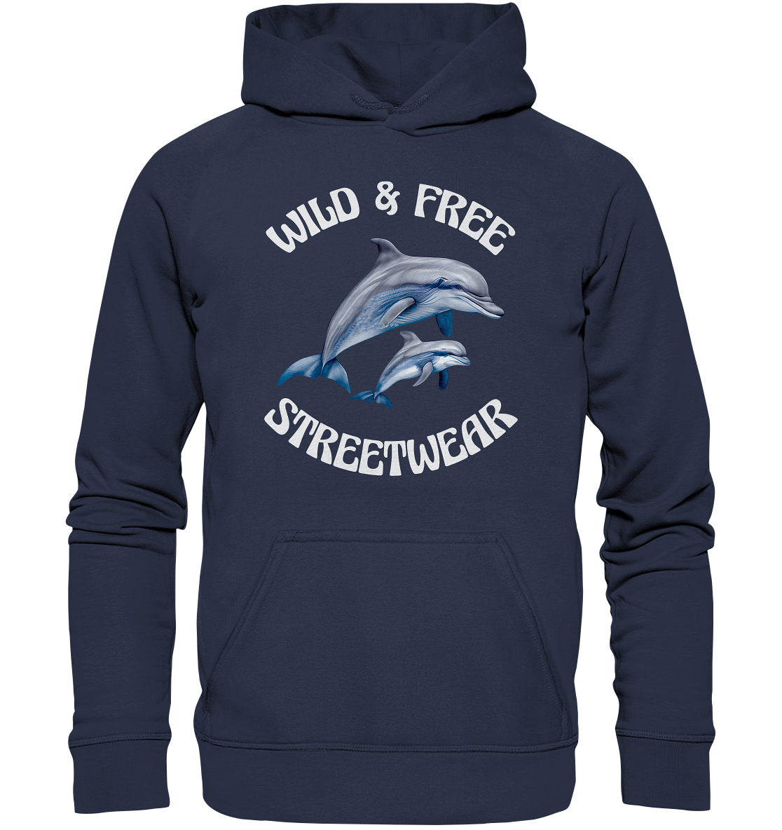 WILD & FREE NO 10 DOLPHIN FAMILY  - STREETWEAR - STATEMENT   - Kids Premium Hoodie