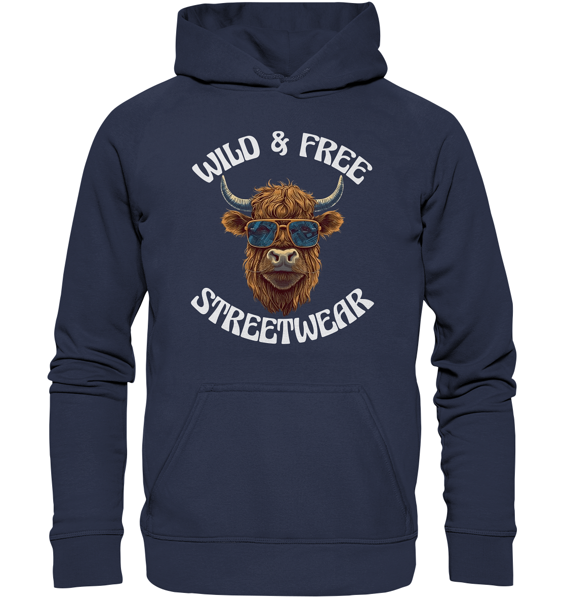 WILD & FREE NO 2 HIGHLAND COW STREETWEAR - STATEMENT - Kids Premium Hoodie